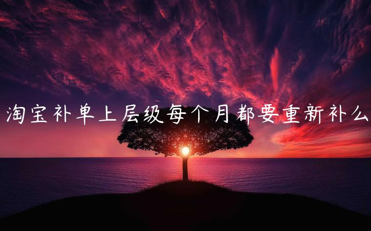 淘寶補(bǔ)單上層級(jí)每個(gè)月都要重新補(bǔ)么